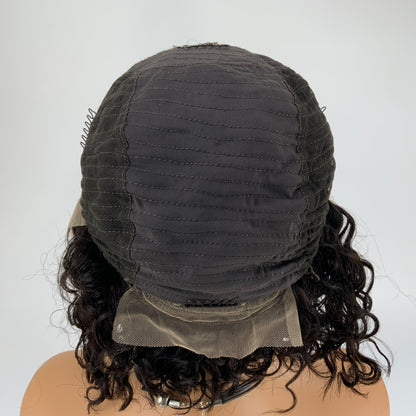 Perruques en cheveux humains naturels bouclés bruts vierges en gros 180%